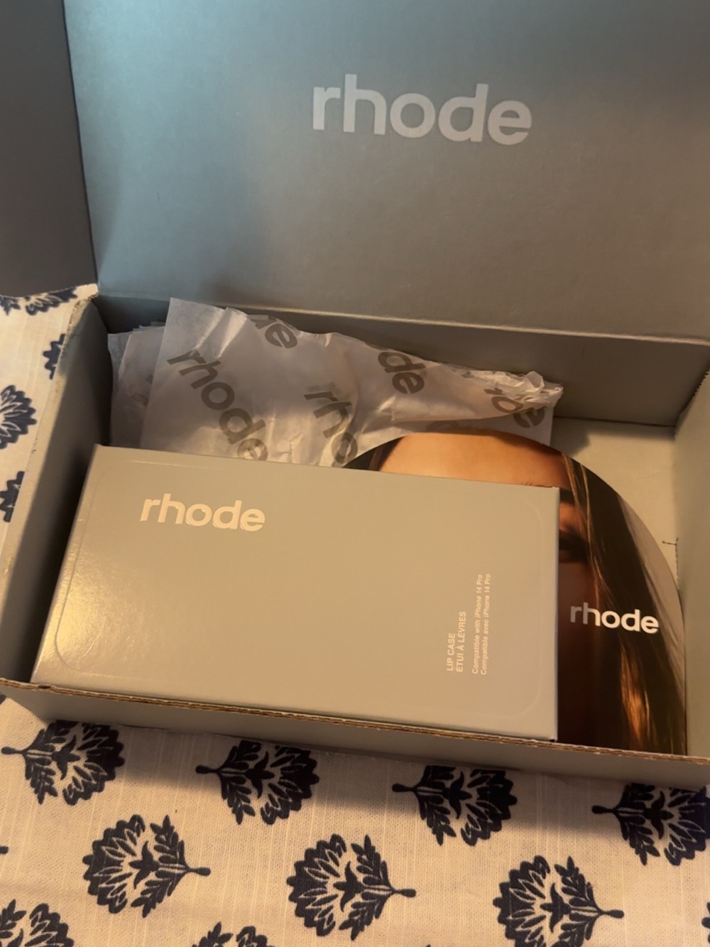 RHODE Lip Care Set with Reflective Compact in Beige and Rose Gold